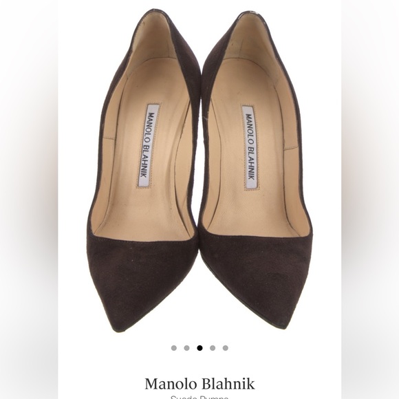 Manolo Blahnik | Shoes | Authentic Manolo Blahnik Brown Suede Stiletto ...
